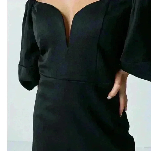 NWT! Impressions Say Less Dress In Black / Bubble Sleeves / Woman’s Small - Picture 3 of 15
